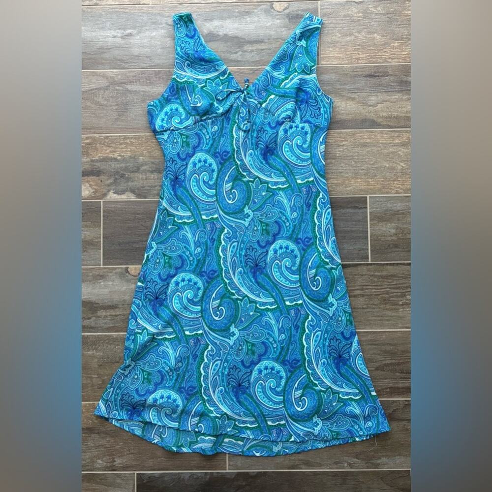 Vintage Y2K Mint Julep Paisley Babydoll‎ Sleeveless Dress Blue Size 12